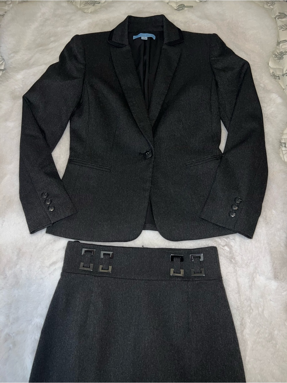 ANTONIO MELANI gray Tailored Blazer & Pencil Skirt Set